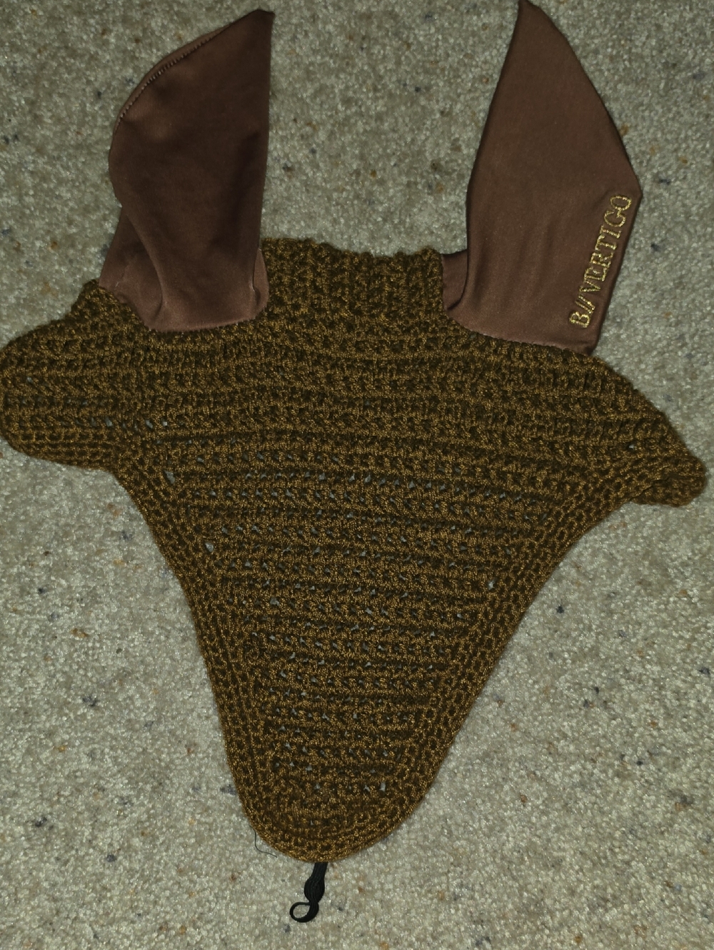 Brown Crochet Ear Bonnet